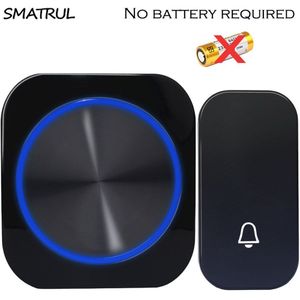 Smatrul Zelf Aangedreven Waterdichte Draadloze Deurbel Draadloze Deurbel Chime Nachtlampje Geen Batterij Eu Plug Home Knop Ontvanger