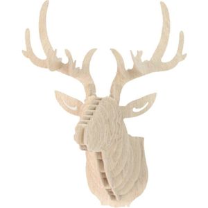 3D Houten Animal Deer Head Art Model Home Office Muur Opknoping Decoratie Ambachtelijke Home Pronkstuk Decor