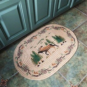 75x50cm Amerikaanse land handgemaakte 100% Jute tapijt deurmat natuurlijke tapijt vloermat antislip milieuvriendelijke tapijt decoratieve deur mat