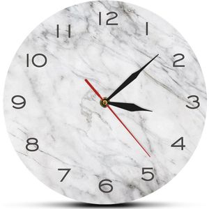 Modern Wit Grijs Marmeren Textuur Print Wandklok Stille Non Tikkende Uurwerken Keuken Woonkamer Muur Horloge Home Decor