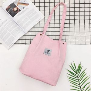 Solid Corduroy Schoudertas Voor Vrouwen Shopping Tote Bag Pakket Crossbody Tassen Portemonnees Casual Handtas Voor Vrouwen Boekentas