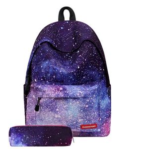 Sets Schooltassen Voor Meisjes Canvas School Rugzak Met Etui Sterrenhemel Schooltas Rugzak Kinderen Eenhoorn Zak