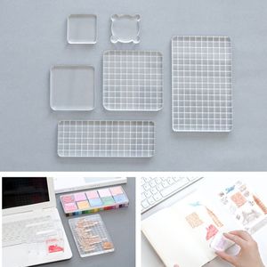 Acryl Clear Stempel Blok Handvat Stamping Fotoalbum Decor Essentiële Stempelen Gereedschap voor Scrapbooking DIY Ambachten Postzegels Maken
