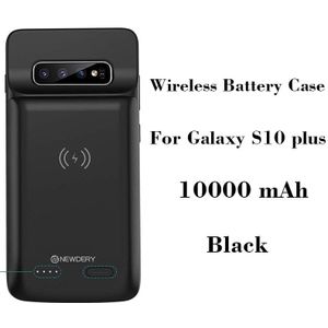 Newdery 10000Mah Batterij Case Voor Samsung Note 9 S20 Plus Qi Draadloze Power Bank Case Voor Samsung Galaxy S10 plus S20 + Zwart
