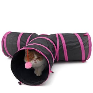 Kat Tunnel Speelgoed voor Kat Kitten 4 Gaten Inklapbare Crinkle Kat Spelen Tunnel Speelgoed
