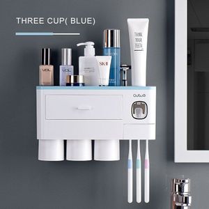 Magnetische Adsorptie Omgekeerde Tandenborstelhouder Automatische Tandpasta Dispenser Met Cup Tandpasta Badkamer Accessoires Set