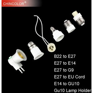 10 pcs Lamphouder Base Converter Socket Splitter Adapter E27/GU10/B22/E14/G9/EU plug voor Lamp verlichting Snel JQ