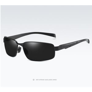 Mannen Vintage Gepolariseerde Vierkante Zonnebril, Heren Nachtzicht Rijden TAC Lens Eyewear met Accessoires SA511
