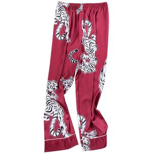 Tiger Printed Men's Silk Satin Sleep Bottoms Pajamas Lounge Pants Sleepwear Comfortable Male Modal Home Wear Underwear Pyjamas