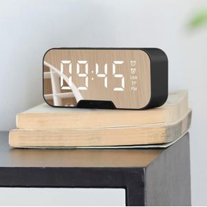 6 Soorten Led Mirror Digitale Wekker Subwoofer Draadloze Bluetooth 5.0 Speaker MP3 Fm Radio Bluetooth Met Telefoon Houder Functie