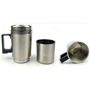 Rvs 12 v Reizen Mok 300 ml Waterkoker Thermos Car Auto Adapter Thermosflessen Water Thee Koffie Melk Fles met opladen