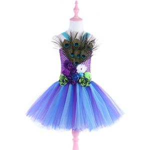 Prinses Meisjes Pauwenveer Tutu Jurk Foto Prop Halloween Kostuum Baby Kids Verjaardag Party Dress Anime