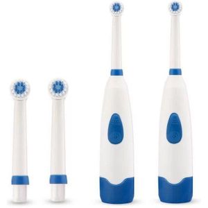 2 Stuks Kinderen Familie Elektrische Tandenborstel Set Cartoon Tanden Opzetborstels Voor Kinderen Met Zachte Vervanging Heads