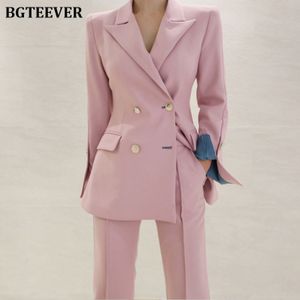 Elegante Vrouwen Pant Suits Notched Blazer Jacket & enkellange Broek OL Stijl Vrouwelijke Suits 2 Stuks Set broek Pak Set