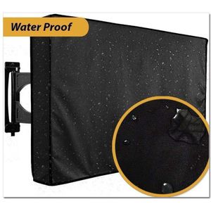 Custom Made Outdoor Tv Cover Waterdicht Polyester Kap 19 Inch 23 Inch 23 Inch 26.5 Inch 30 Inch 33 Inch 35 Inch 37 Inch Zwart