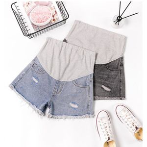 Poungdudu moederschap zwangere vrouwen denim shorts casual wear zomer maag lift broek zwangere vrouwen drie broek moederschap jurk