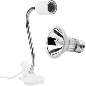 Uva + UVB3.0 Reptiel Schildpad Halogeen Lamp Kit Met Clip-On Houder Hagedissen Schildpad Koesteren Lamp Splashproof warmte Lamp