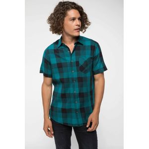 DeFacto Mannen Eenvoudige Plaid Casual Korte Shirts Revers Kraag Mannelijke Shirts Katoen Man Zomer Tops -I7941AZ18SMGN563-I7941AZ18SM