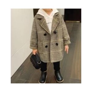 Citgeett Herfst Winter Kid Jongens Plaid Jas Herfst Top Lange Mouwen Warm Knop Winter Blouse