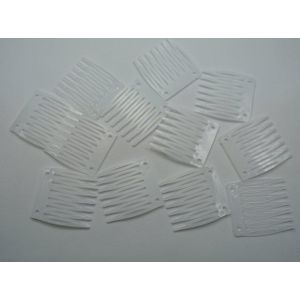 50 Wit Plastic Mini Haarspeldjes Side Kammen Pin Magic Grip Haarspelden 32Mm