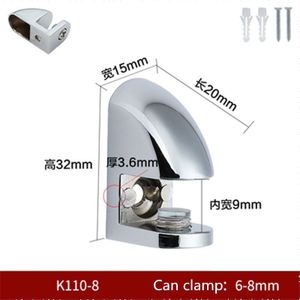 4pcs Glass Clamp Glass Plated Brackets Zinc Alloy Chrome finish Shelf Holder Support Brackets Clamps For 6-8mm/ 8-10mm/ 10-12mm