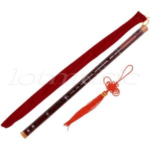 Kmise 5 set Rode Traditionele Chinese Bamboefluit Dizi F Key Muziekinstrument