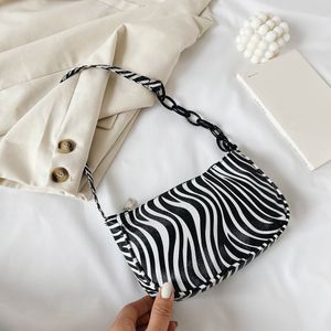 Mode Zebra Print Vrouwen Handtas Leer Eenvoudige Onderarm Schoudertassen Vrouwelijke Dagelijkse Reizen Totes Purse Portemonnees En Handtassen