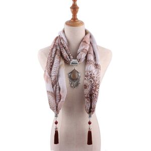 Runmeifa Luxe Sjaal Ketting Sieraden Hangers Mode Decoratie Katoen Resin Tassel Sjaals