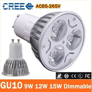 Super Heldere 9 w 12 w 15 w GU10 LED Lampen Light 110 v 220 v Dimbare Led Spots Warm /Cool Wit GU 10 base LED downlight