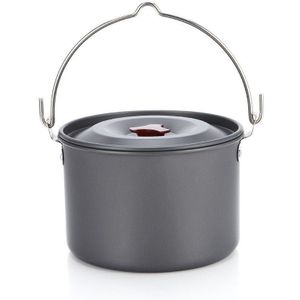 4L Portable Hanging Soup Pot Camping Outdoor Tableware Hiking Boiling Pot BBQ Cookware Backpacking Cooking Picnic Cooker