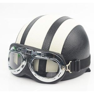 Volwassen Helmen Motorfiets Retro Half Cruise Helm Motorfiets Scooter Helm Voor Harley Vintage Duitse Motorfiets Moto