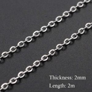 2 Meter Rvs 2X2.5Mm Dikte Link Chain Ketting Armbanden Maken