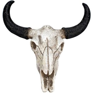 Hars Longhorn Koe Schedel Hoofd Muur Opknoping Decor 3D Dier Wildlife Sculptuur Beeldjes Ambachten Hoorns Voor Thuis Halloween Decor