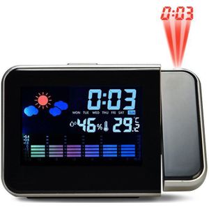 Tijd Projectie Digitale Wekker Led Display Snooze Wandklok Met Weerstation Thermometer Datum Display Usb Charger