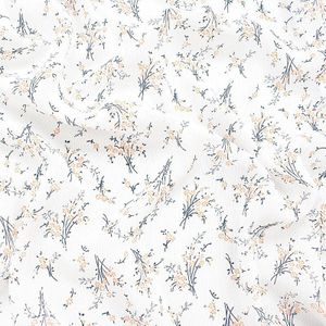 Witte bloemenprint chiffon dunne stof zachte doek tissue voor zomer jurk, rok, gordijn, vilt patchwork naaien DIY 145x100 cm