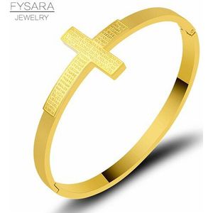 Fysara 3 Kleur-Goud Bijbel Schrift Kruis Armband &amp; Armband Voor Vrouwen Mannen Sieraden Christian Sieraden Lection Gebed Armbanden