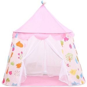 Kid Tent Huis Draagbare Prinses Kasteel 125*135Cm Aanwezig Hangen Vlag Kinderen Teepee Tent Spelen Tent Verjaardag Kerst