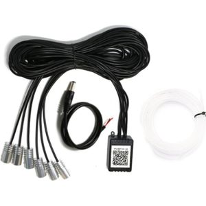 6in1 Rgb Led 8M Auto-interieur Decor Neon El Strip Licht Bluetooth App Controle 12V