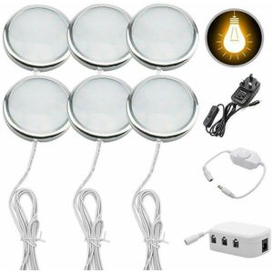 6 Stuks 12V Auto Camper Rv Interieur Verlichting 21 Led Ronde Kast Keuken Spots Warm Wit 3000K