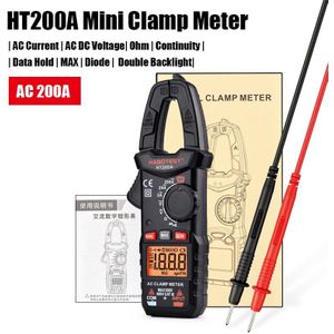Habotest HT200A Kleine Stroomtang Ac Tang Ampèremeter Voltmeter Auto Range Ohm Continuïteit Batterij Tester 2000 Counts