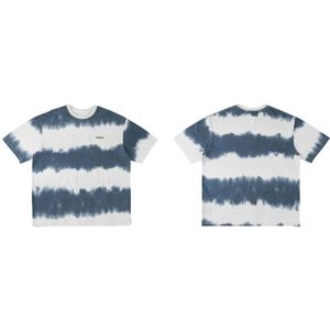 Gonthwid Tie Dye Gestreepte Tees Shirts Zomer Casual Streetwear T-shirts Harajuku Hip Hop Korte Mouw Tops Mode Hipster T-shirt