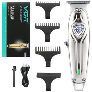 Vgr Professionele Kapper Tondeuse Roestvrijstalen Lemmet Snoerloze Elektrische Tondeuse Voor Mannen