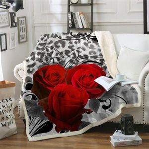 Bloemen Gooi Deken Bloem Rose Boom Super Zachte Warme Winter Sherpa Fleece Pluche Sprei Cover Voor Kinderen Audlt Bed Sofa auto