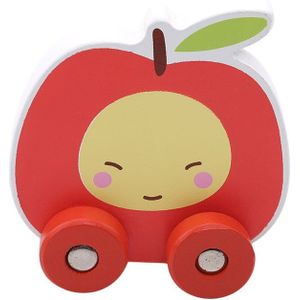 Baby Houten Speelgoed Mini Blok Fruit Auto Voertuig Blokken Apple/Perzik/Banaan/Peer Kleine maat Kleur Cartoon Auto Speelgoed