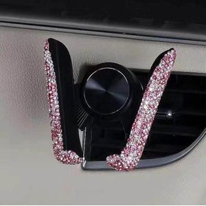 Bling Crystal 3 in 1 Charger Cable Dual USB Autolader Sparkly Steentjes Auto Vent Telefoon Houder Auto Decoraties Accessoires