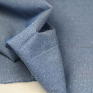 Denim Blauwe Kleur Dobbt Dots 100% Katoen Fijne Chambray Stof Voor Diy Craft Lente Zomer Kleding Handwerk Shirt Jurk Tissu craft