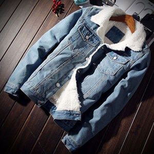 DIMUSI Winter Heren Denim Jasje Trendy Dikke Warme Fleece Denim Jas Mode Heren Jeans Jacket Uitloper Mannelijke Cowboy 6XL. TA206