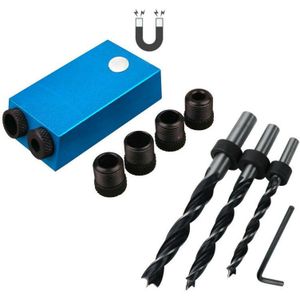 Verbeterde 15 Graden Pocket Gat Jig Vervangbare 6 8 10Mm Boor Gids Blauwe Magnetische Deuvel Jig Kit Hout Boor voor Hout Voegwerk