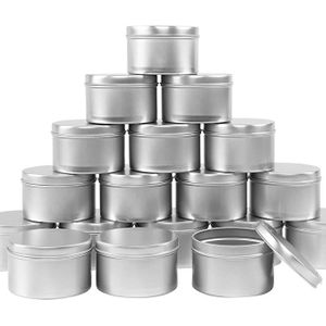 24Pcs 4 Ounce Universele Zilveren Ronde Cosmetische Balm Jar Fles Container Kaars Tin Voor Wax Kaars Monsters