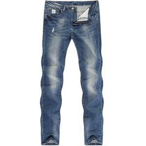Mode Jeans Voor Mannen Slim Straight Blue Stretch Verontruste Heren Kleding Broek Yong Man Casual Broek Cowboys Jean Hombre 38